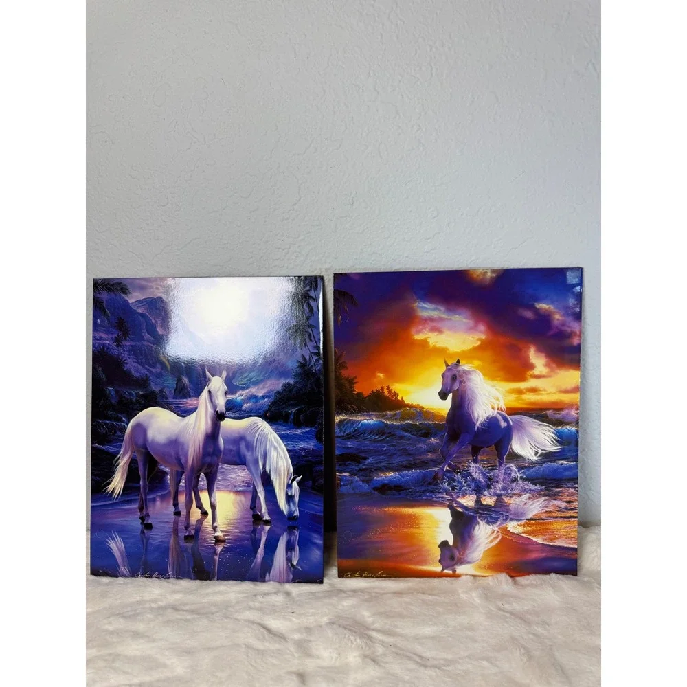 Christian Riese Lassen White Horse Sea Art Folders Set of 2